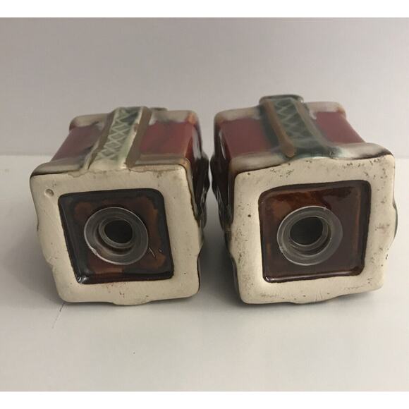 Vintage Christmas Salt Pepper Shakers Gift Packages Drip Glaze Ceramic Presents - Picture 3 of 7